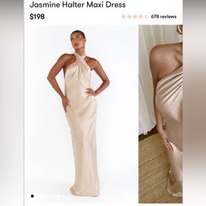 Show Me Your MuMu jasmine halter maxi Dress champagne xxs